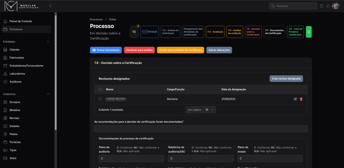 Plataforma de Workflow e Gestão do Ciclo de Vida da Certificação (BPM & GED)